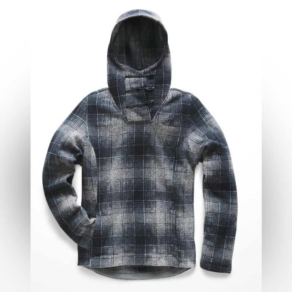 The North Face Crescent Hoodie blue ombre plaid - Picture 1 of 10